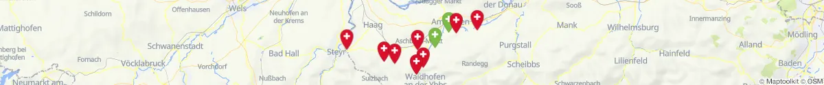 Kartenansicht für Apotheken-Notdienste in der Nähe von Amstetten (Niederösterreich)
